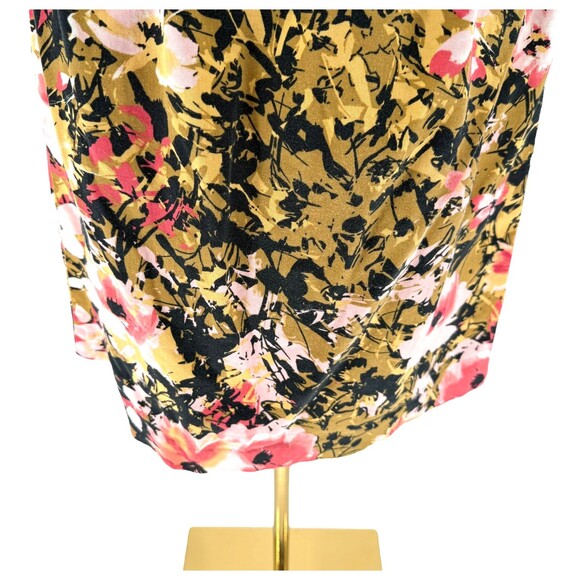 J. Jill Pencil Skirt 6 PETITE Bold Floral Abstract Print Cotton Stretch Side Zip - Picture 6 of 16
